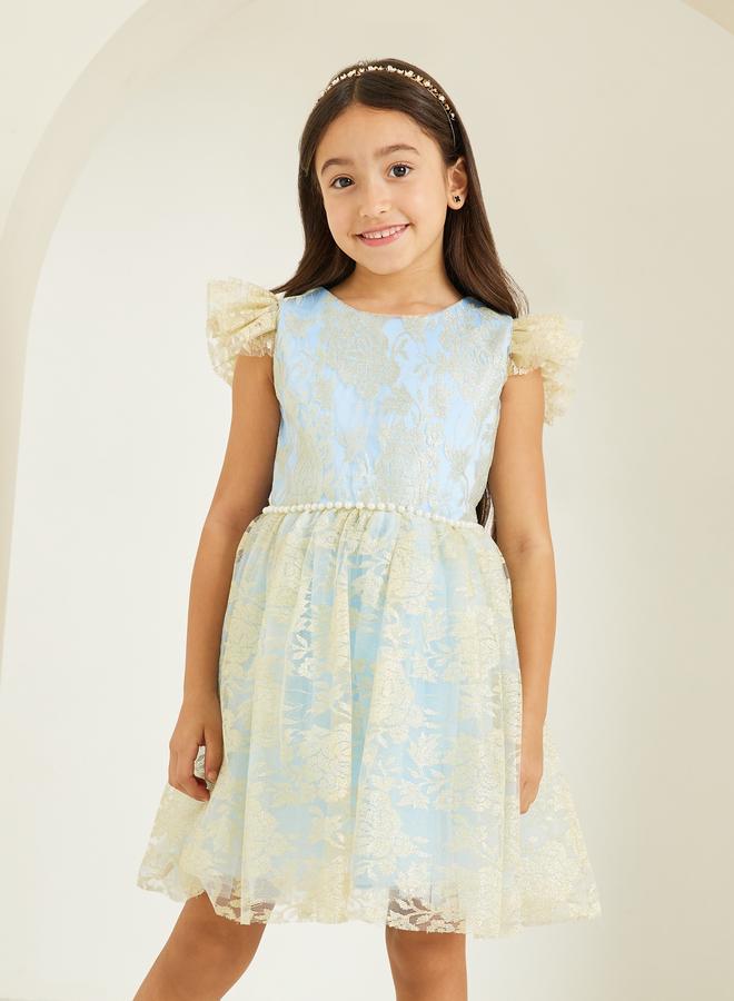 ستايلي فستان دانتيل بلا أكمام بقصة واسعة - Image 2